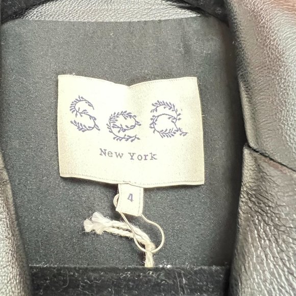 NWT Sea New York SZ 4 Leather Trim Double Breasted Jumpsuit - Picture 5 of 9